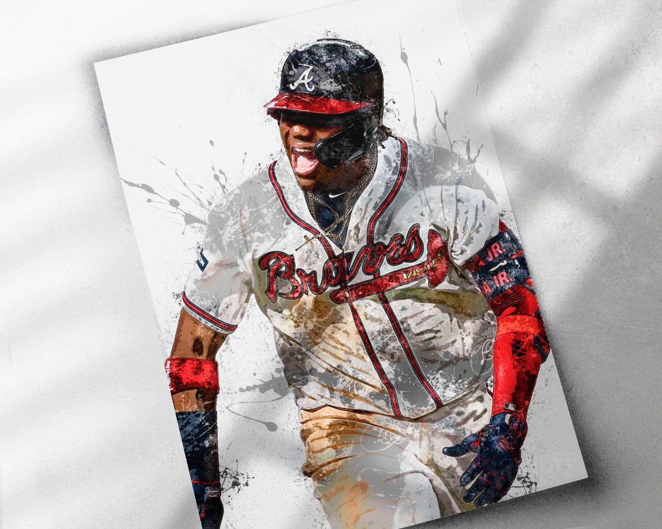 Ronald Acuna Jr. Atlanta Braves Los Bravos Jersey Red - All Stitched