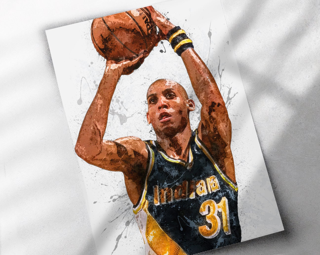 Reggie Miller BOOM! Indiana Pacers NBA Action Posters - Costacos Brothers  1996 – Sports Poster Warehouse