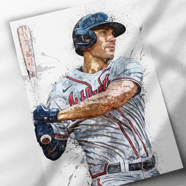 Matt Olson Poster, Atlanta Braves Poster - Canvas Print, Framed Art Print, Baseball Poster, Kids Decor, Man Cave Gift, Wall Decor, Wrap