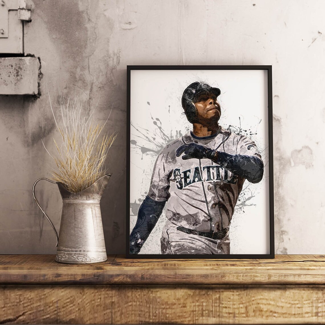 Ken Griffey Jr Poster Seattle Mariners Poster Canvas Print Etsy