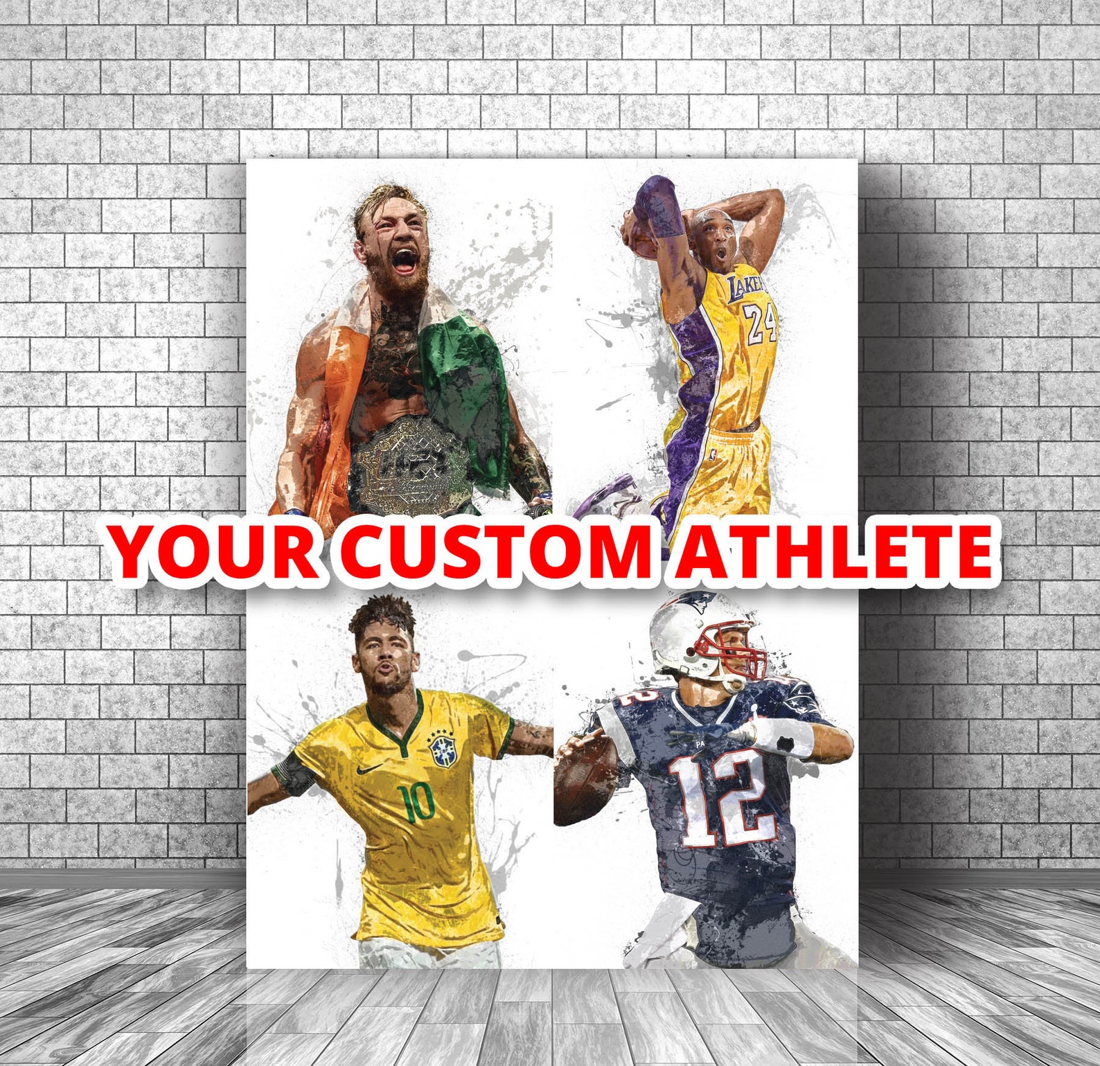 Your Custom / Favorite Athlete Poster Canvas Print Sports Etsy