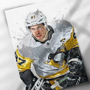 Sidney Crosby Pittsburgh Penguins Poster - Canvas Print, Sports Framed Print, Hockey Poster, Decor, Man Cave Gift, Wall Decor, Wrap, The Kid