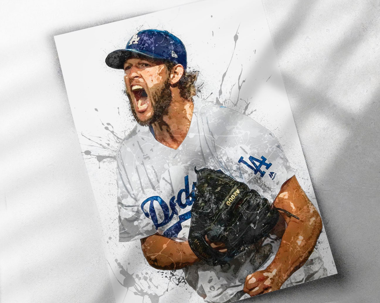 Clayton Kershaw Poster LA Dodgers Canvas Print Framed Art 
