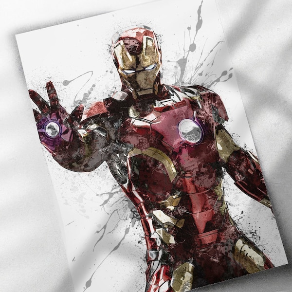 Iron Man Poster - Canvas Print, Framed, Poster, Kids Decor, Man Cave Gift, Wall Decor, Wrap, Ironman Poster, Superhero, Avengers, Marvel