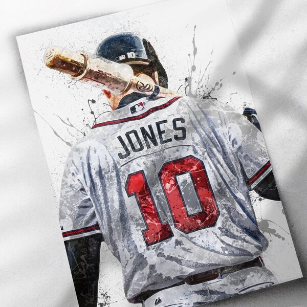 Chipper Jones Poster, Atlanta Braves Poster - Canvas Print, Framed Art Print, Baseball Poster, Kids Decor, Man Cave Gift, Wall Decor, Wrap