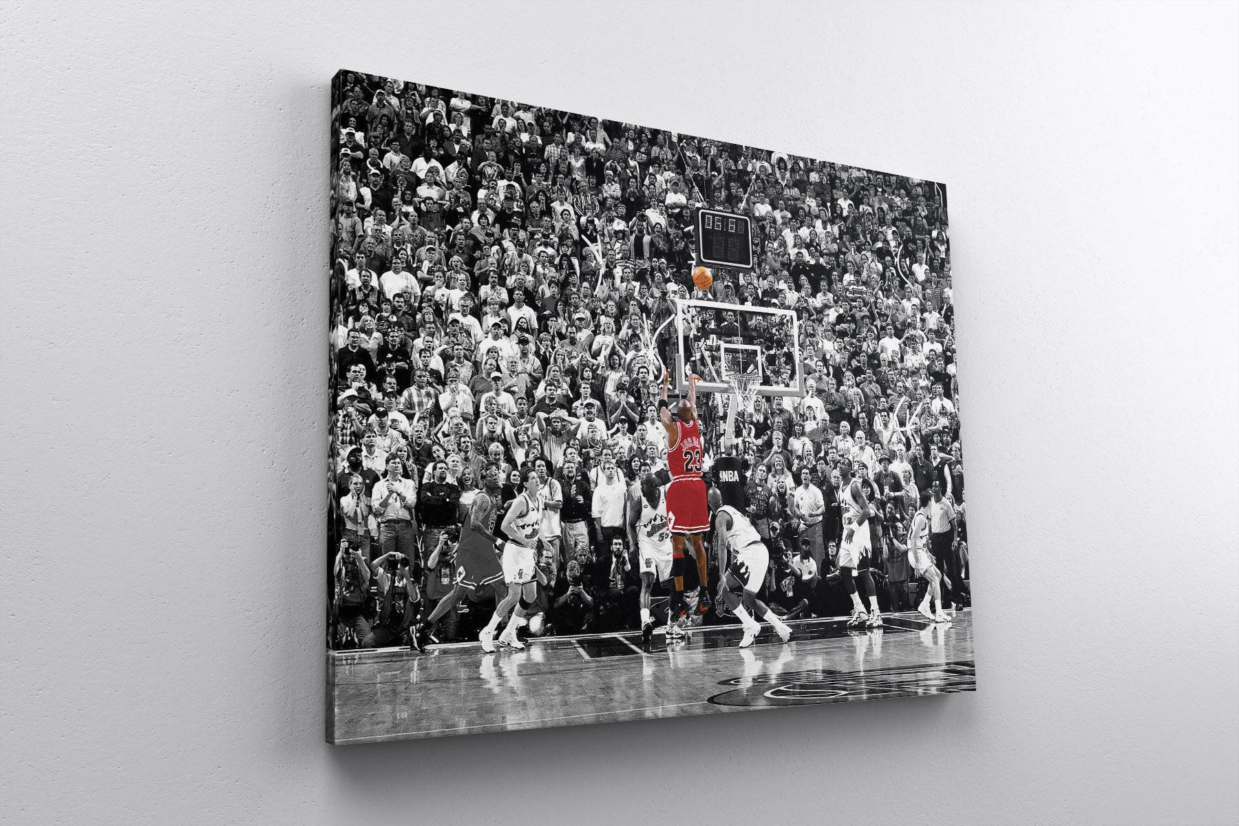 Michael Jordan Last Shot Poster Canvas Print Chicago Bulls Etsy