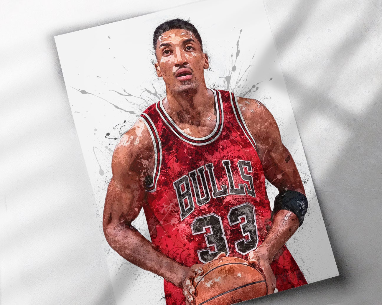 Scottie Pippen Signed Custom Framed Bulls Jersey LED Display with