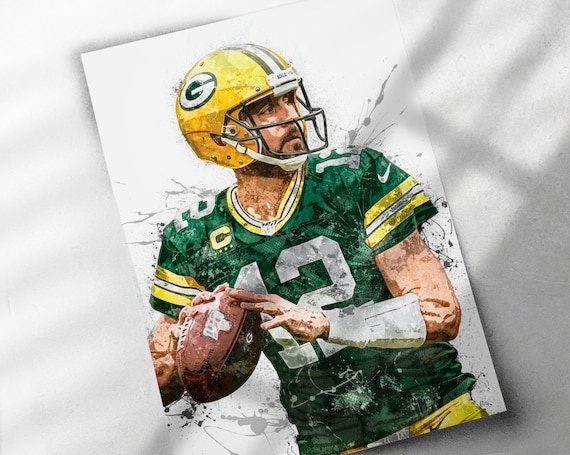 Aaron Rodgers Poster Green Bay Packers Canvas Print Sports - Etsy