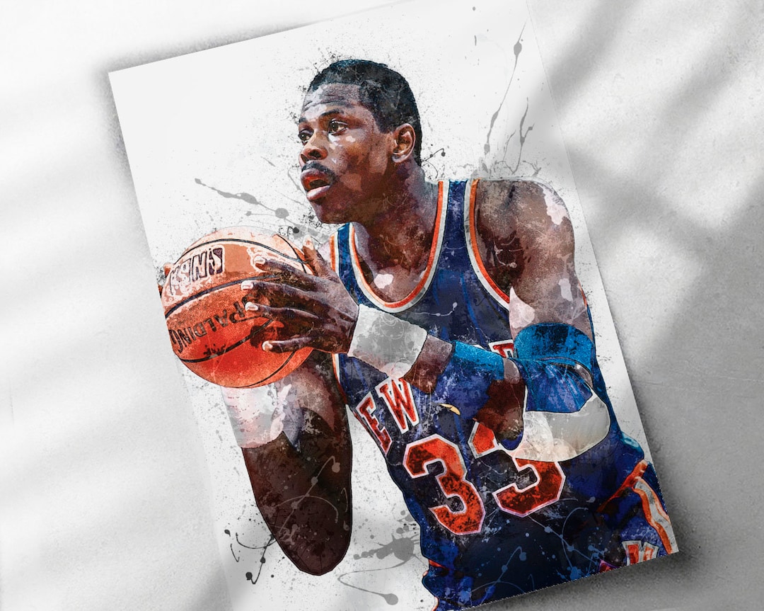 Patrick Ewing Poster, Print New York Knicks Canvas Print, Framed Art