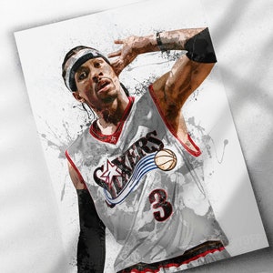 ✺Framed✺ PHILADELPHIA 76ERS NBA Basketball Poster ALLEN IVERSON - 45cm x