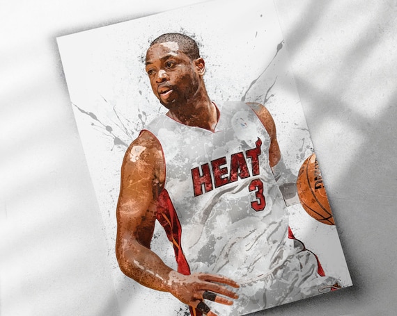 Dwyane Wade Poster Miami Heat Canvas Print Framed Art - Etsy México