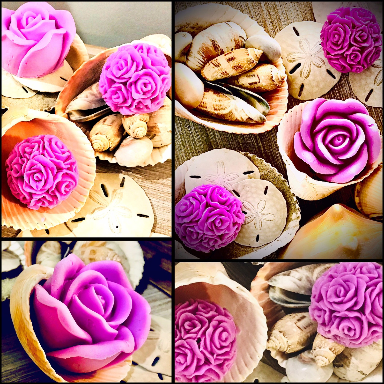 Rose Shape Candles Round Rose Bouquet Candles Custom Scent Etsy UK