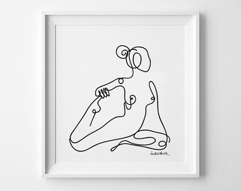 Nude Yoga Art | Etsy