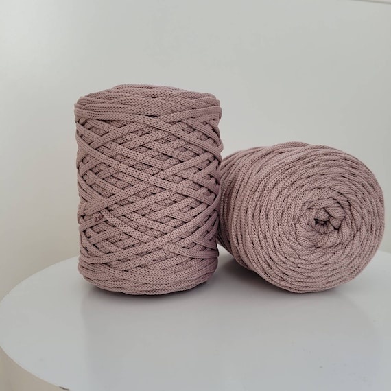 Polyester Rope, Polyester Cord for Crochet, 5mm Crochet Cord, Knitting Rope,  Macrame Cord, Dusty Rose Colour Cord, Dusty Pink Rope 