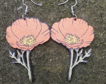 Big Poppy Earrings