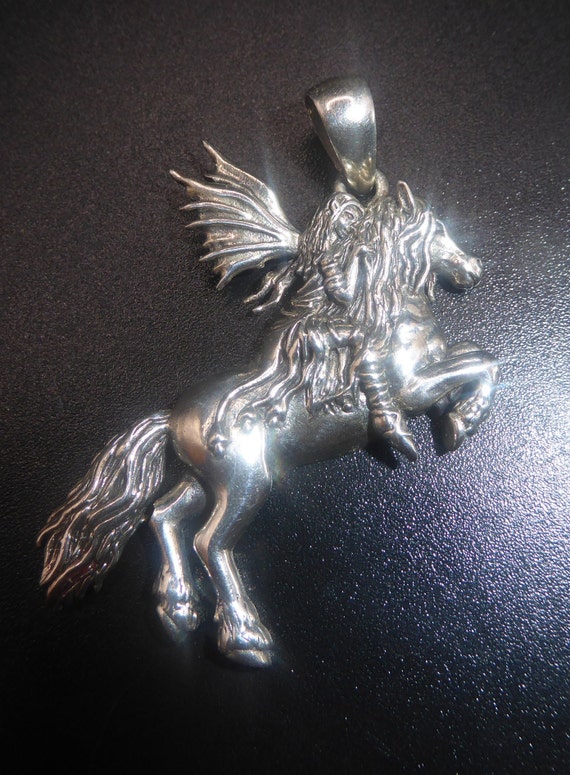 REDUCTION! Vintage Sterling Silver Fairy on Horse… - image 2