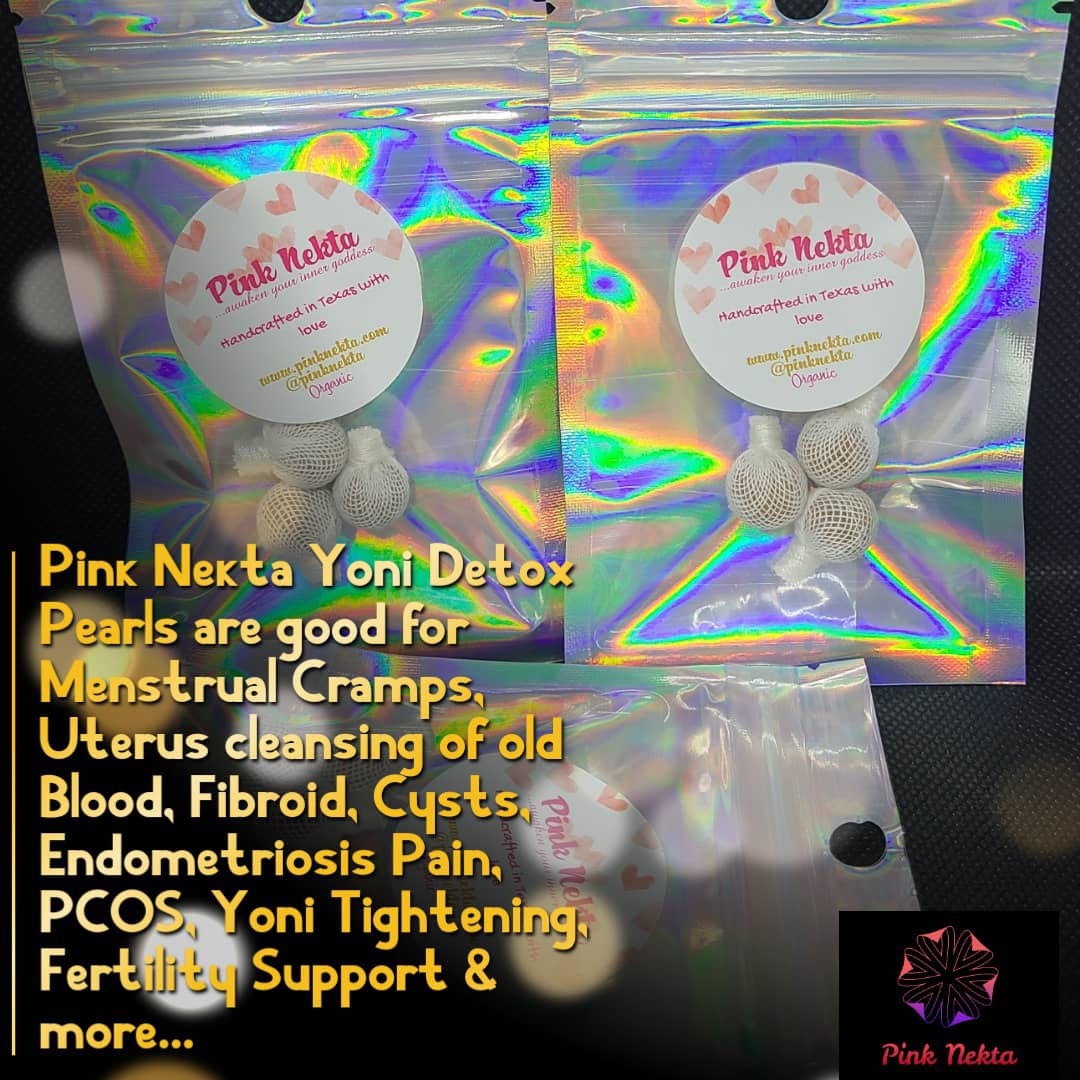 Yoni Detox Pearls, Pink Nekta Detox Pearls, Yoni Pops, Herbal Womb Yo…