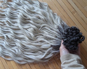 Brown Blonde ombre Brushable Curly dreads Synthetic blonde crochet dreads extensions blonde Boho DE Dreads Curly double ended blonde waves