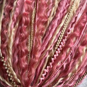 pink blonde Curly dreads loose ends Synthetic crochet dreads extensions pink Boho DE Dreads Curly double ended dreadlocks blond de braids