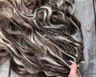 Dark blonde, whitish blonde Curly dreads Synthetic crochet dreads extensions brown Boho DE Dreads Curly double ended blonde smooth waves