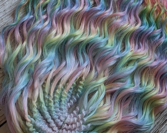 Colourful ombre Curly cloud dreads rainbow Synthetic dolly dreads extensions colorful push up Boho DE Dreads Curly double ended dreadlocks