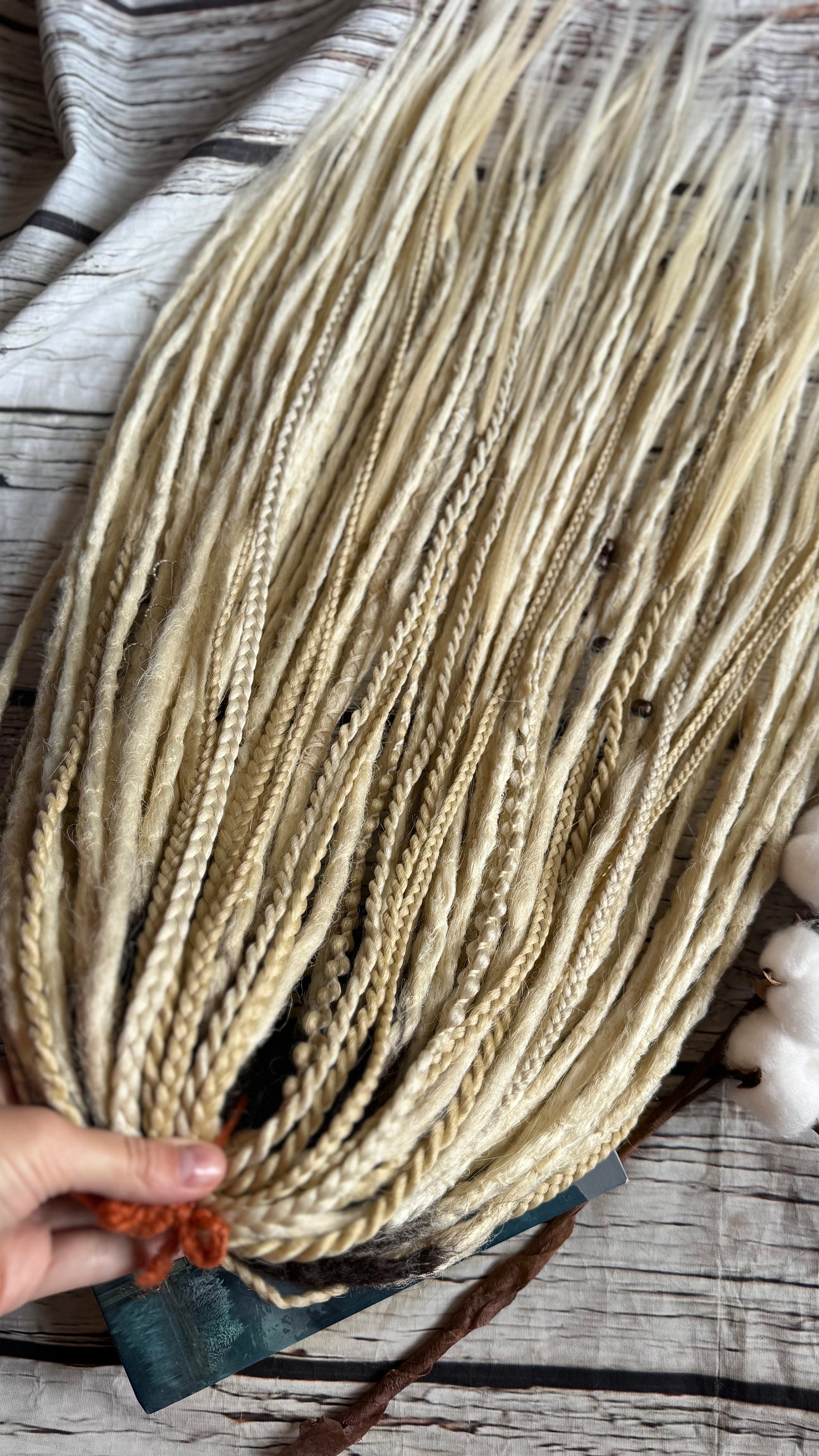 Ombre Dark Brown Blonde Crochet Dreads Synthetic  display picture 2