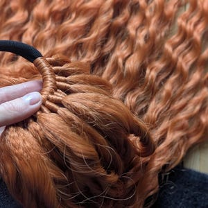 Red orange Ponytail hair Extension Elastic Band Kanekalon Boho extensions red Ponytail Extension Natural colour Fake festival hair style
