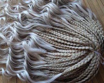 Blonde waves with thick braids at the base Curly dreads Synthetic crochet dreads extensions blonde Boho DE Dreads Curly double ended