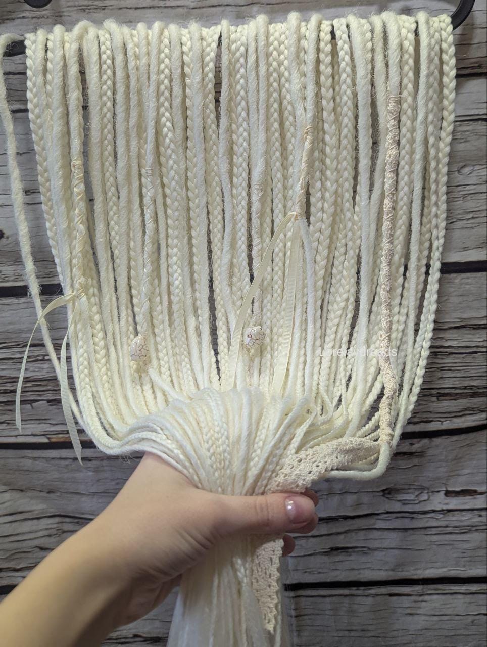 New full set of white blonde de braids and spiral dreads double ended dreadlocks Fake dreads black DE Braids Natural texture Synthetic hair