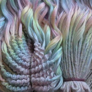 Colourful ombre Curly dreads rainbow Synthetic crochet dreads extensions colorful Boho DE Dreads Curly double ended dreadlocks blue green
