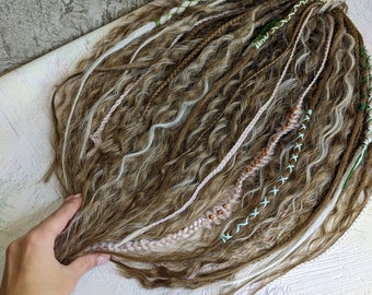 Brown Curly dreads Synthetic crochet dreads extensions brown Boho DE Dreads Curly double ended dreadlocks