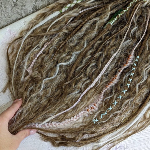 Brown Curly dreads Synthetic crochet dreads extensions brown Boho DE Dreads Curly double ended dreadlocks