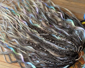 Anna Blond beige rainbow ombré brown blonde Curly crochet dreads Synthetic crochet dreads extensions black hair ext Boho DE Dreads Curly