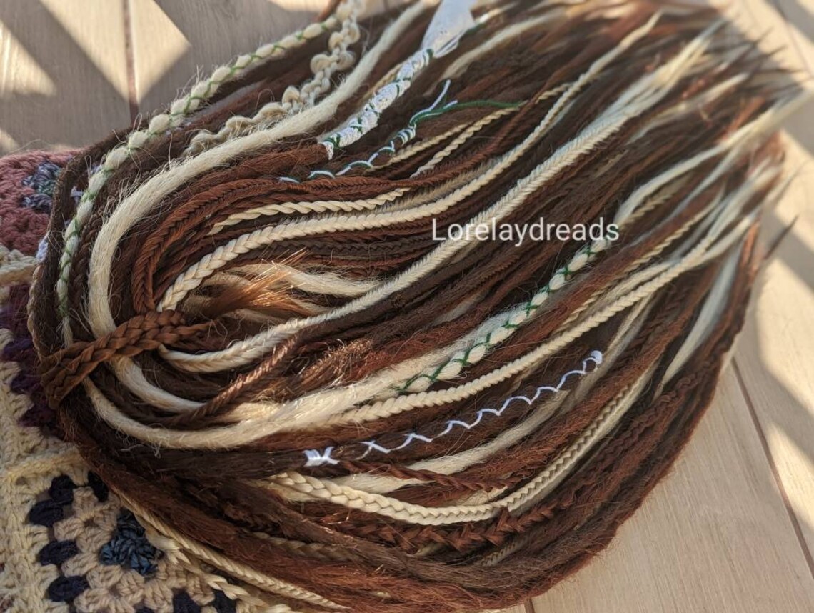 Set of Crochet Synthetic Single Double Ended Dreads With Braids Custom ...