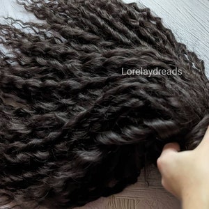 Dark Brown Curly dreads Synthetic crochet dreads extensions brown Boho DE Dreads Curly double ended dreadlocks