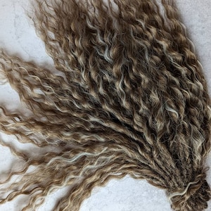 Brown Curly dreads Synthetic crochet dreads extensions brown Boho DE Dreads Curly double ended dreadlocks