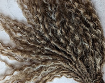 Brown Curly dreads Synthetic crochet dreads extensions brown Boho DE Dreads Curly double ended dreadlocks