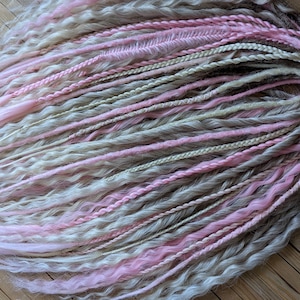 Ombre blond Curly dreads, pink braids Synthetic crochet dreads extensions blond Boho DE Dreads Curly double ended dreadlocks blond de braids