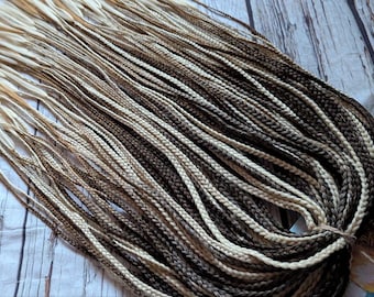 New full set soft braids double ended dreadlocks. Fake dreads brown Blonde blue DE Braids Natural texture Synthetic de dreads braids brown