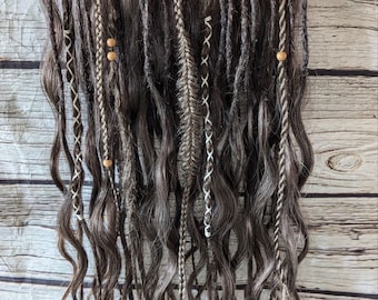Brown Curly dreads Synthetic crochet dreads extensions brown Boho DE Dreads Curly double ended dreadlocks