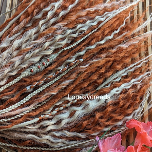 Red orange ginger blond Curly dreads Synthetic crochet dreads extensions  copper  Boho DE Dreads Curly double ended dreadlocks ginger dreads