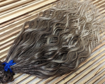 Brown Curly dreads Synthetic crochet dreads extensions brown Boho DE Dreads Curly double ended dreadlocks