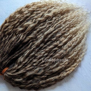 Braune, lockige Dreadlocks, synthetische Häkeldreadlocks, verlängerte braune Boho DE Dreads, lockige, doppelseitige Dreadlocks