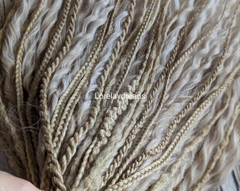 Rastas rizadas rubias ombré, extensiones de rastas sintéticas de crochet, rastas rubias bohemias DE, rastas rizadas de doble punta, trenzas rubias de ondas bohemias