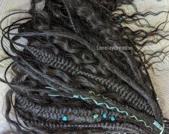 Black Curly dreads Synthetic crochet dreads extensions black Boho DE Dreads Curly double ended dreadlocks black de braids