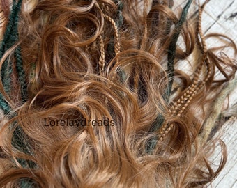 Claw Clip Ponytails Curly dreads red Synthetic crochet dreads extensions Boho DE Dreads Curly double ended dreadlocks orange de braid