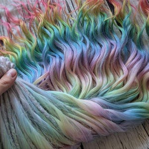 Colourful ombre Curly dreads rainbow Synthetic crochet dreads extensions colorful Boho DE Dreads Curly double ended dreadlocks blue green