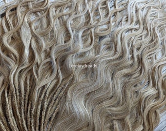 Blonde ombre Curly dreads Synthetic crochet dreads extensions blonde Boho DE Dreads Curly double ended dreadlocks