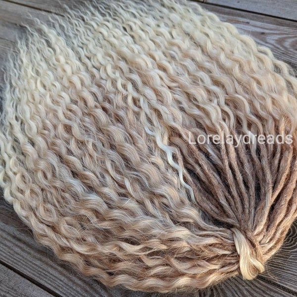 Ombre blonde lockige Dreads Synthetische Häkel-Dreads-Extensions blond Boho DE Dreads Lockige doppelendige Dreadlocks blond de Braids