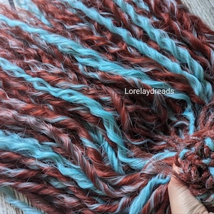 Red bronze ginger sky blue Curly dreads Synthetic crochet dreads extensions  copper  Boho DE Dreads Curly double ended dreadlocks ginger